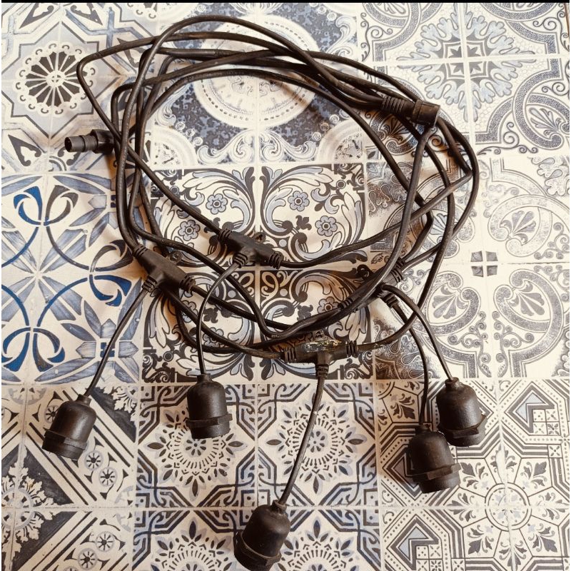 lampu cafe outdoor indoor lampu gantung 5 meter 5 fitting