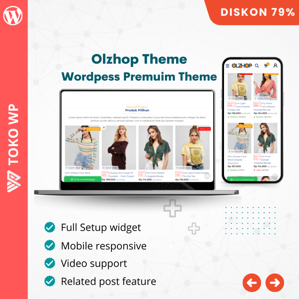 OLZHOP WORDPRESS THEME - TEMA WORDPRESS TOKO ONLINE SHOP PREMIUM