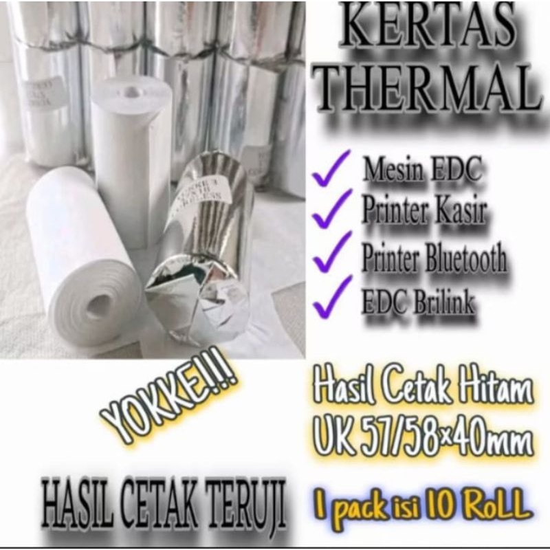

kertas struk thermal murah 58x35 mm paket 10pcs