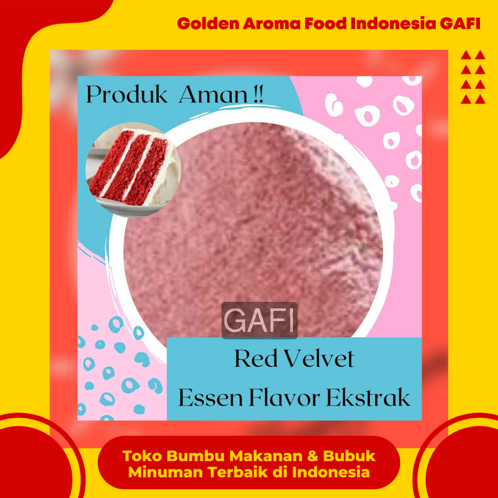 

GAFI Food Bubuk Red Velvet Pure Efe Murni Essen Flavour Ekstrak 500 Gram Serbuk Pure Plain Essence Flavor Extract Powder 1/2 Kg