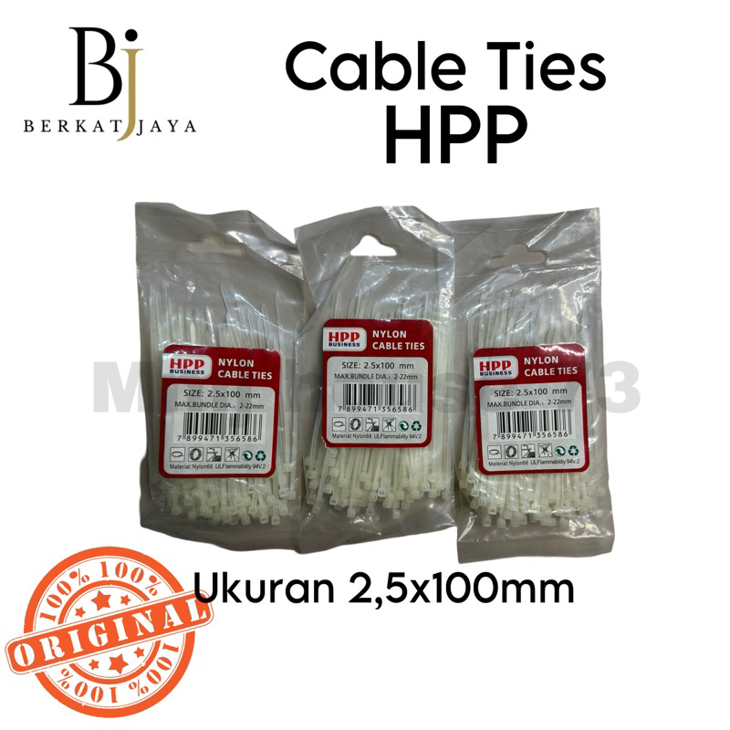 

HPP Cable Ties Ukuran 2,5x100mm