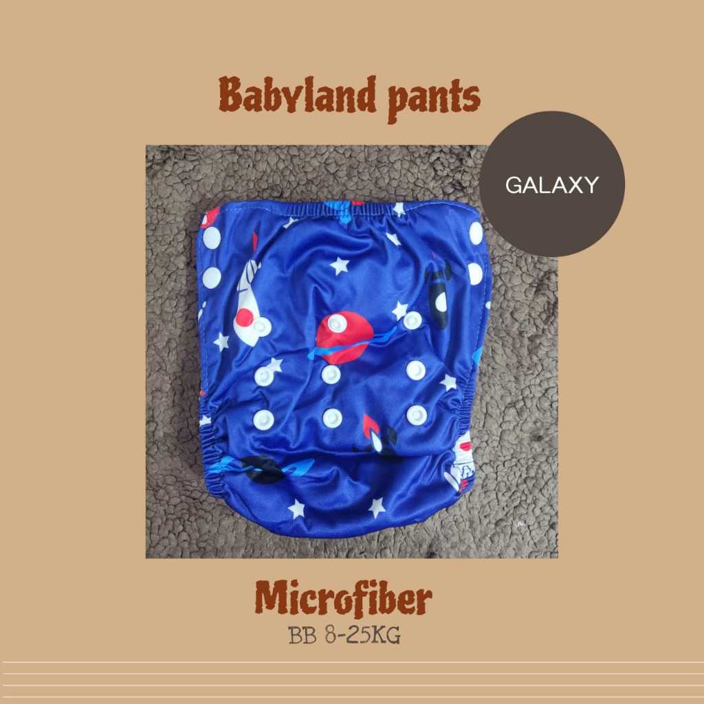 Paket Clodi Babyland Pants Motif galatic + 2 insert microfiber untuk BB 8-25 KG (Celana Clodi)