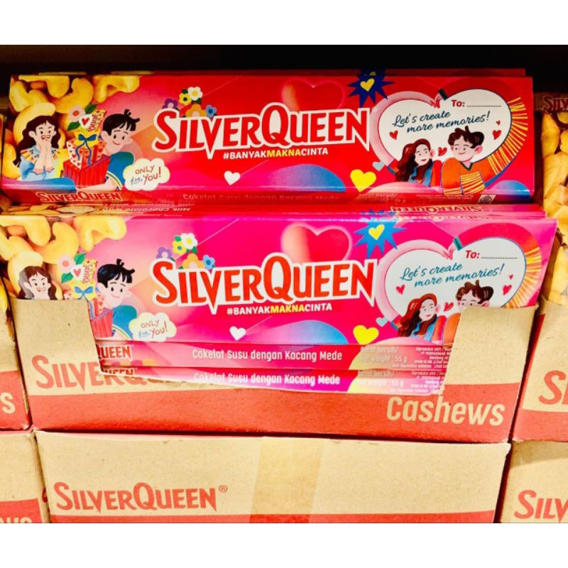 

SILVERQUEEN EDISI VALENTINE CASHEW 55GR // CHUNCKYBAR 85GR