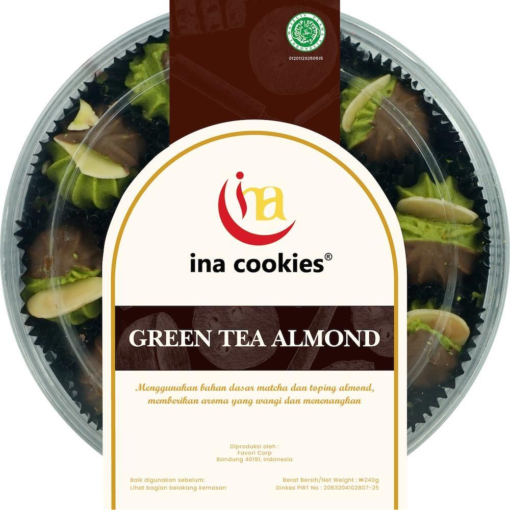 

Green Tea Almond - Kue Kering Premium Toples Reguler by Ina Cookies