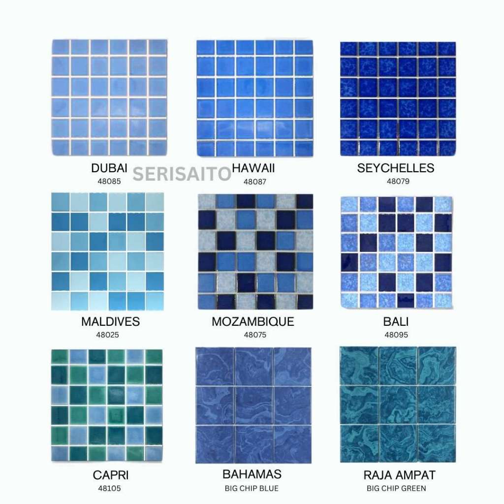 Keramik Dinding Mozaik Kolam Renang / Mosaik Biru / Mosaic / Mozaik Tile Tiles