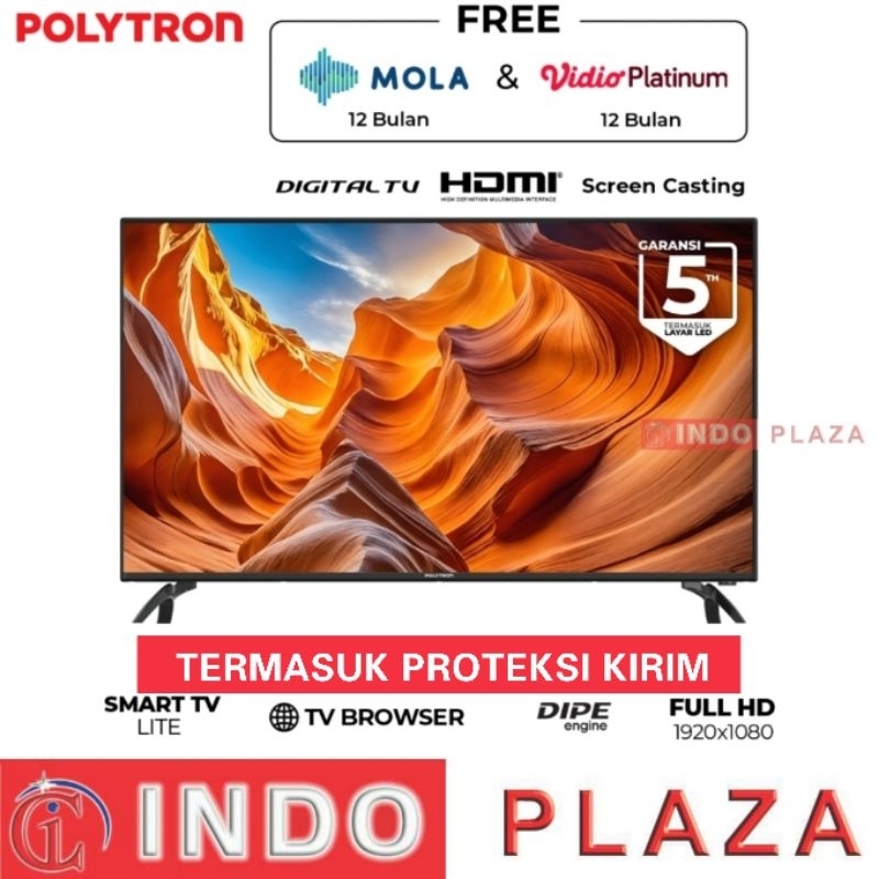 TV POLYTRON 39 / 40 Inch SMART DIGITAL PLD-40CV8969 (CARGO+PROTEKSI)