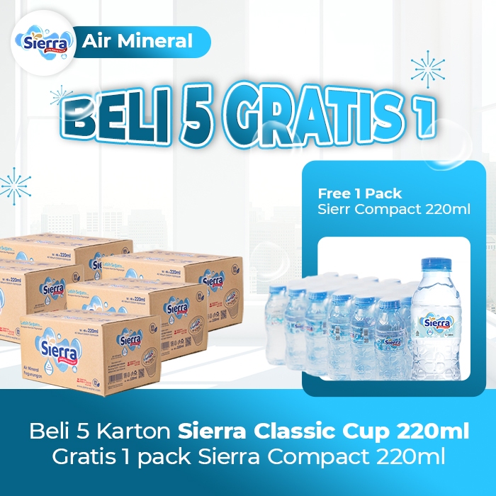 

Sierra Classic Cup 220ml (5 Karton Gratis 1 Pack Sierra Compact 220ml)