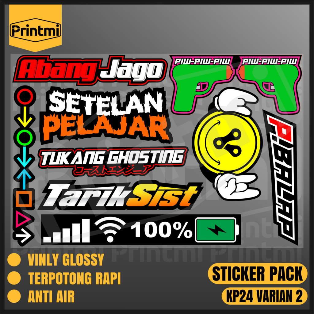 

Stiker Racing Sticker kata Pack Motor Helm Mobil Laptop HP Sepeda Tumbler Waterproof Cutting Mekanik