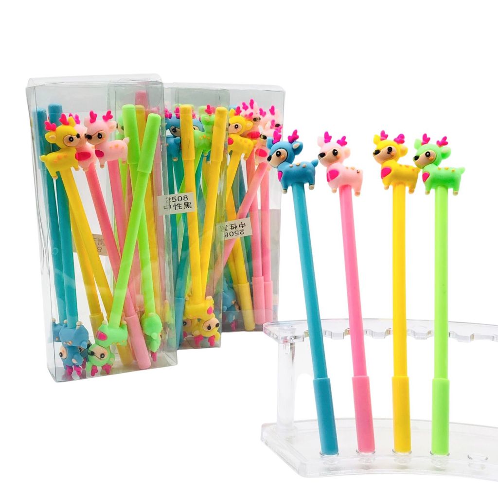 

(12 PCS) PULPEN GEL KEPALA KARAKTER DEER 2508 / GEL PEN / PENA