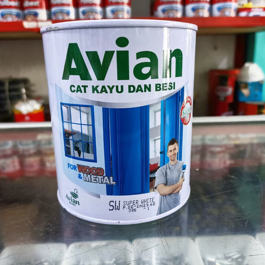 Cat AVIAN Cat Kayu Besi 1 kg / 0,9 liter Super White Putih