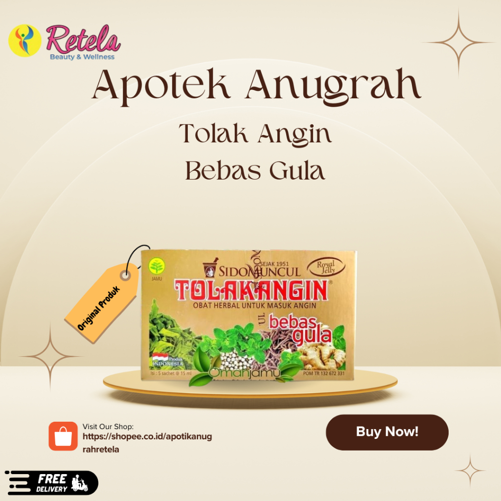 

Tolak Angin Bebas Gula 15ml 1 Box @5 Sachet