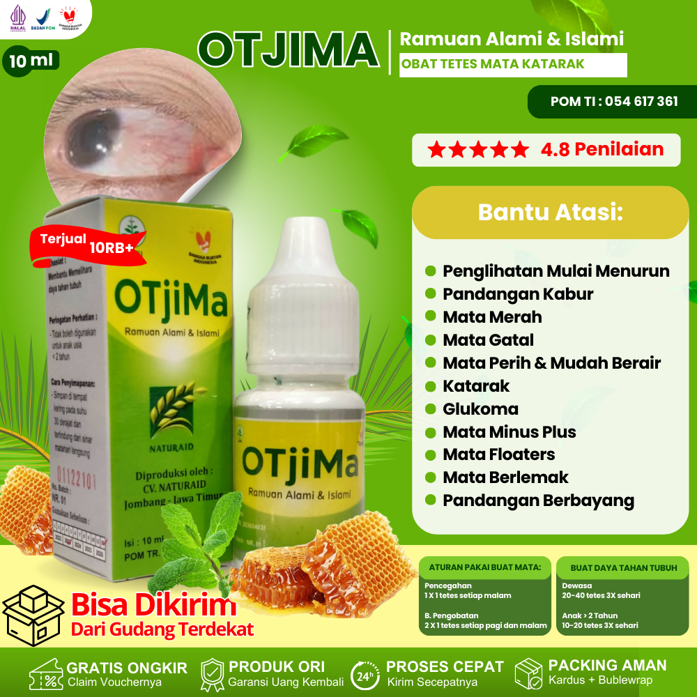 Otem OTJIMA Original Naturaid Herbal - Obat Tetes Mata Herbal Mengobati Mata Berlemak, Infeksi Pengh