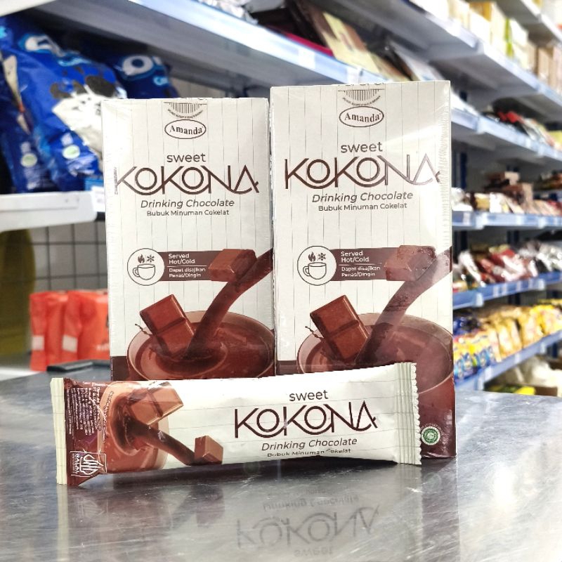 

Kokona Drinking Chocolate 35gr x 5pcs/Minuman Coklat Konona 35gr x 5pcs/Sweet Drinking Chocolate Powder Konona
