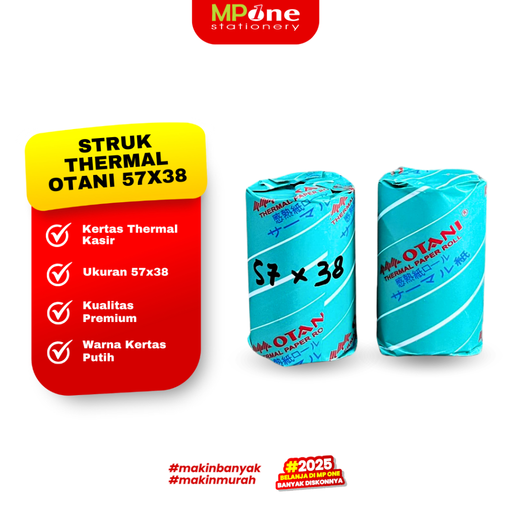 

(1 ROLL) Otani Kertas Thermal 57x38 / Kertas Printer Struk Kasir 1 Roll OTANI 57x38