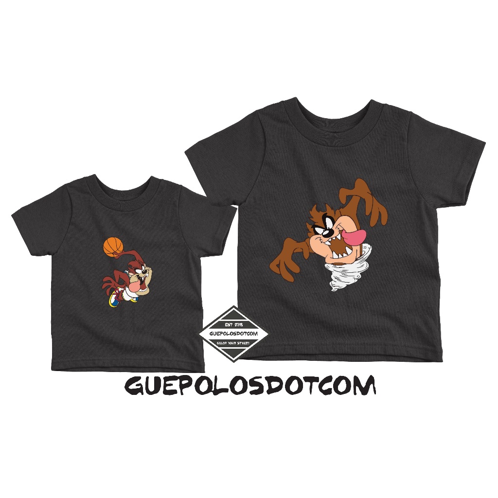 KAOS T-SHIRT COUPLE Tazmania Looney Toones - Baju Couple Keluarga Motif Tazmania Looney Toones LUcu 