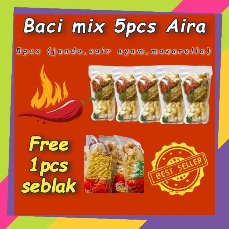 

Baci mix 5pcs jando, suir ayam, mozarella free 1pcs seblak instant