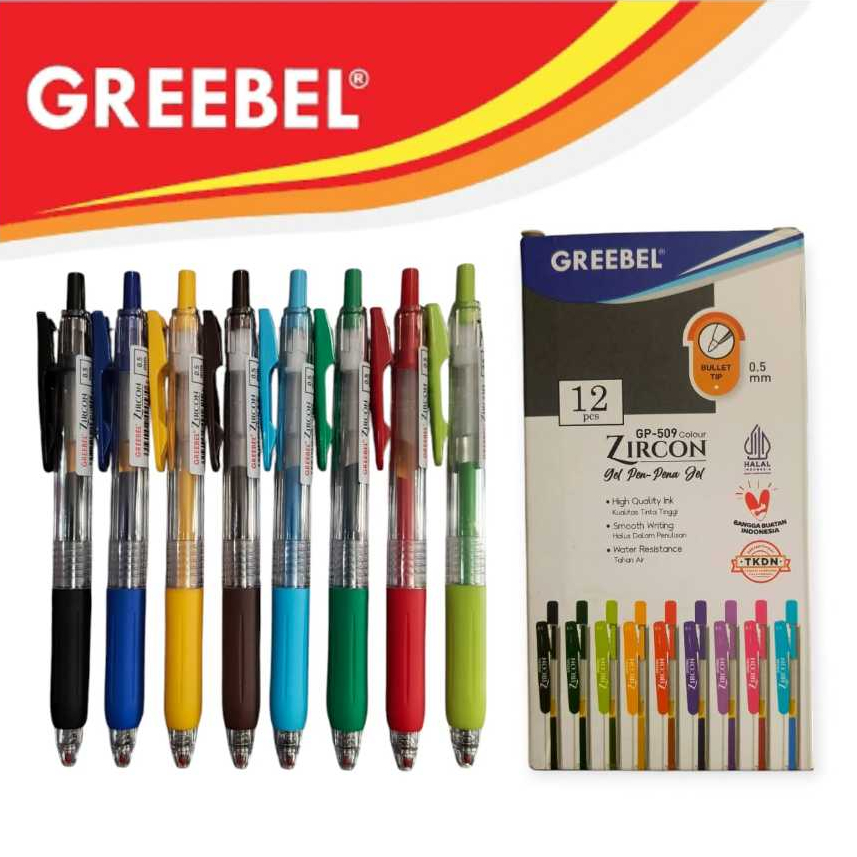 

GREEBEL GEL PEN ZIRCON COLOUR GP-509 | PENA JEL WARNA