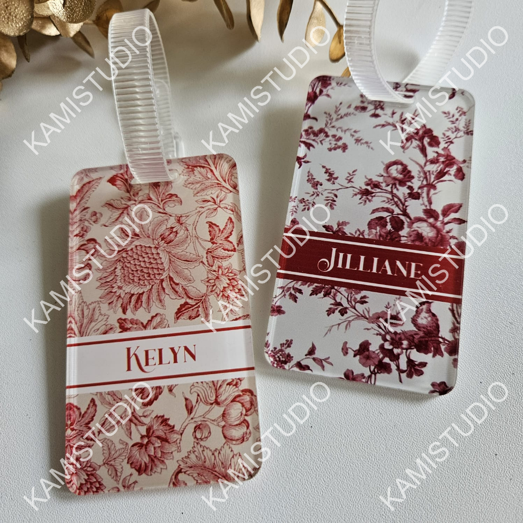 SABUK LUGGAGE TAG DIOR PATTERN MERAH/ GANTUNGAN KOPER ESTETIK/GANTUNGAN KOPER CHRISTIAN DIOR/GANTUNG