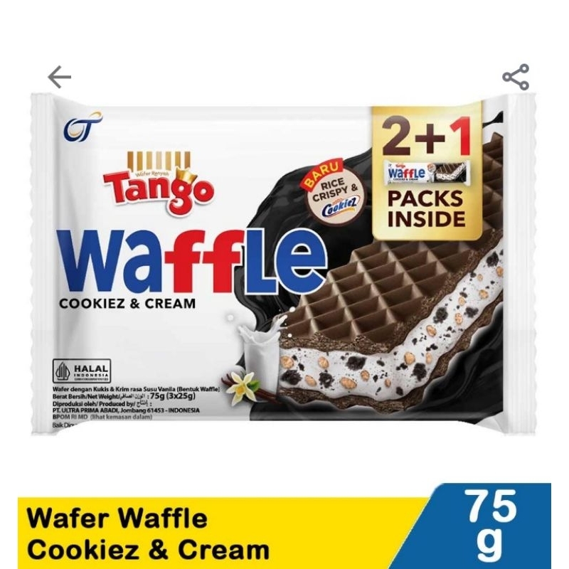 

Tango Wafer Waffle Cookiez &Cream 75G