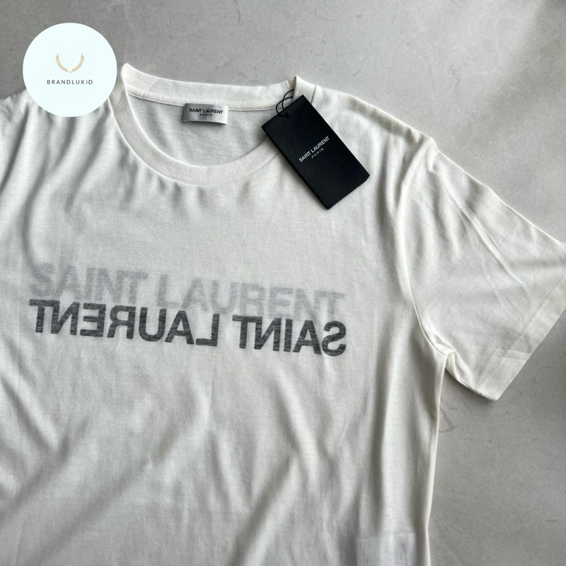 Ysl saint laurent reverse tshirt in white