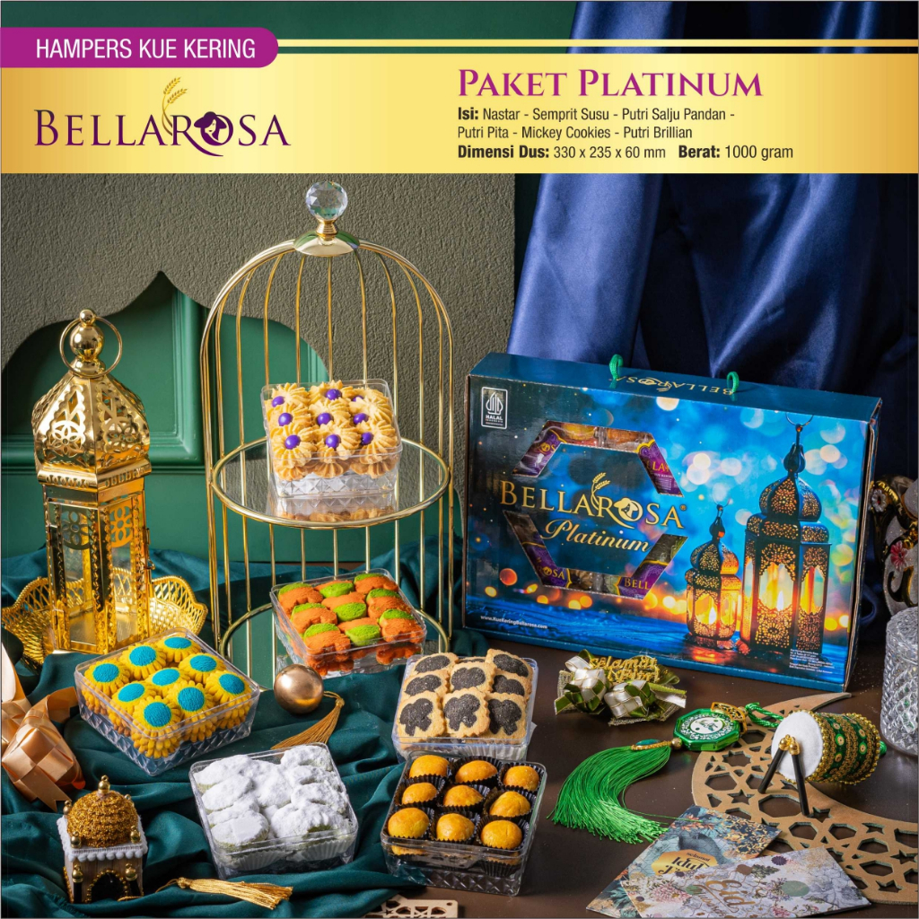 

KUE CANTIK BELLAROSA PAKET PLATINUM HAMPERS LEBARAN IDUL FITRI 2025