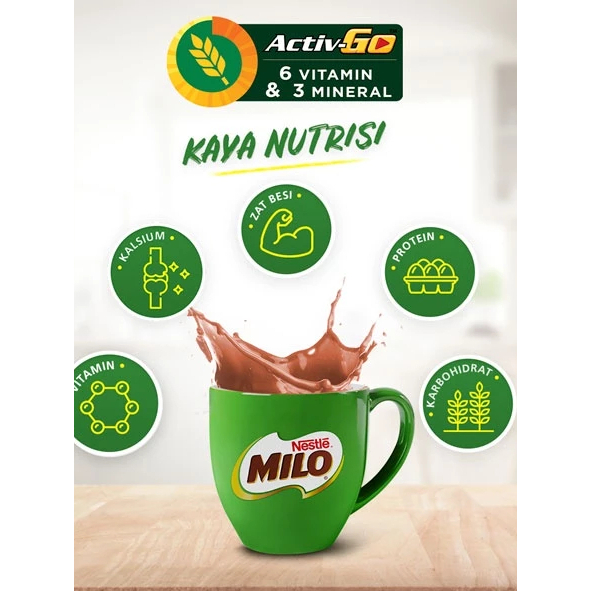 

Milo sachet Activ GO Nestle Susu Bubuk Sachet 22gr / 10 sachet