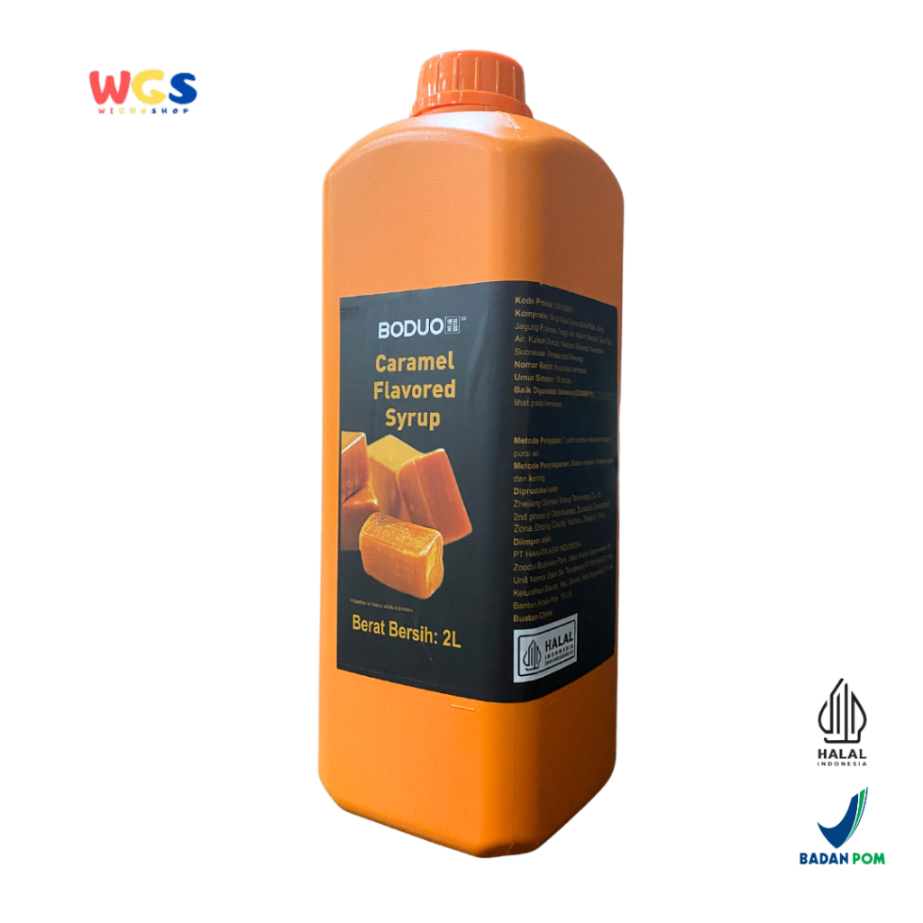 

BODUO Syrup Caramel Flavored 2L - Halal & BPOM untuk Minuman dan Dessert Kekinian