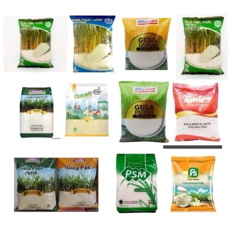 

GULA PASIR KEMASAN 1KG MERK RANDOM