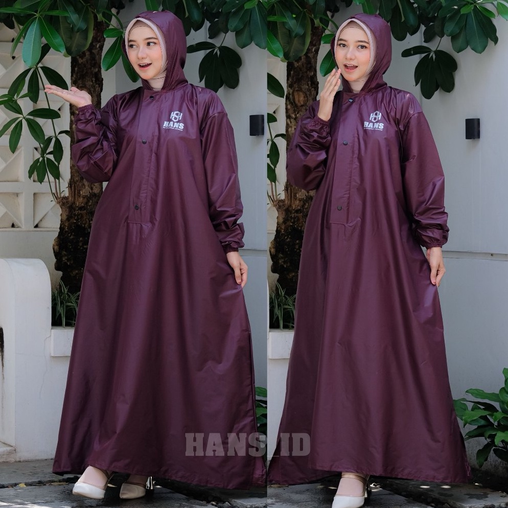 Barang keren Mantel Gamis Syari Wanita Muslimah  Mantel Wanita Jumbo Waterproof Bahan PVC Anti Rembe
