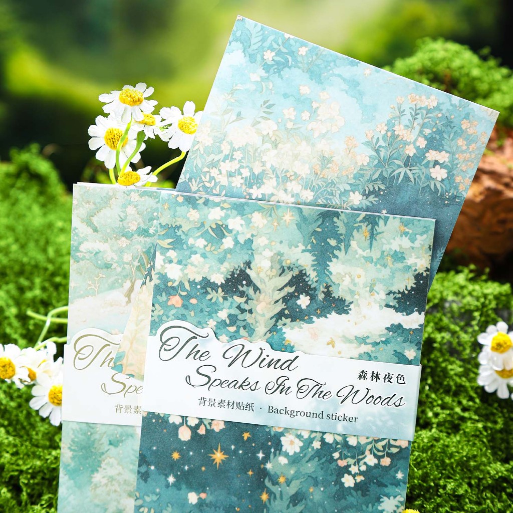 

10 Lembar Stiker Seri Pegunungan dan Perhutanan Dekorasi Buku Pegangan Retro Sederhana Stiker Perekat Diy Journal Scrapbook