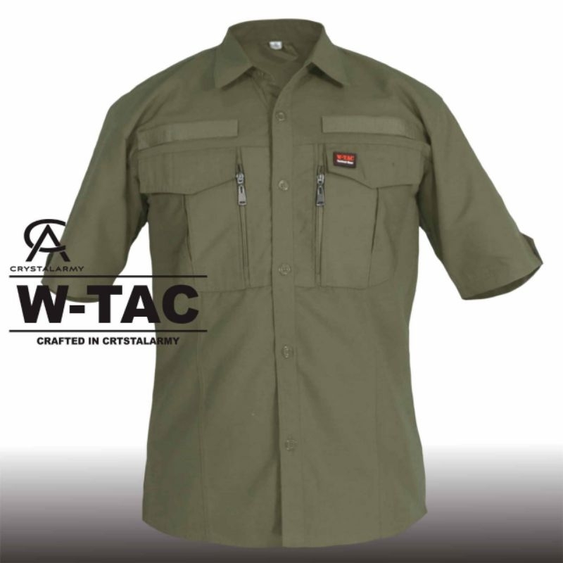 Kemeja Tactical W-Tac 393 Original Lengan Pendek/ Kemeja Pdl Lapangan / Baju Taktikal Crystal Army
