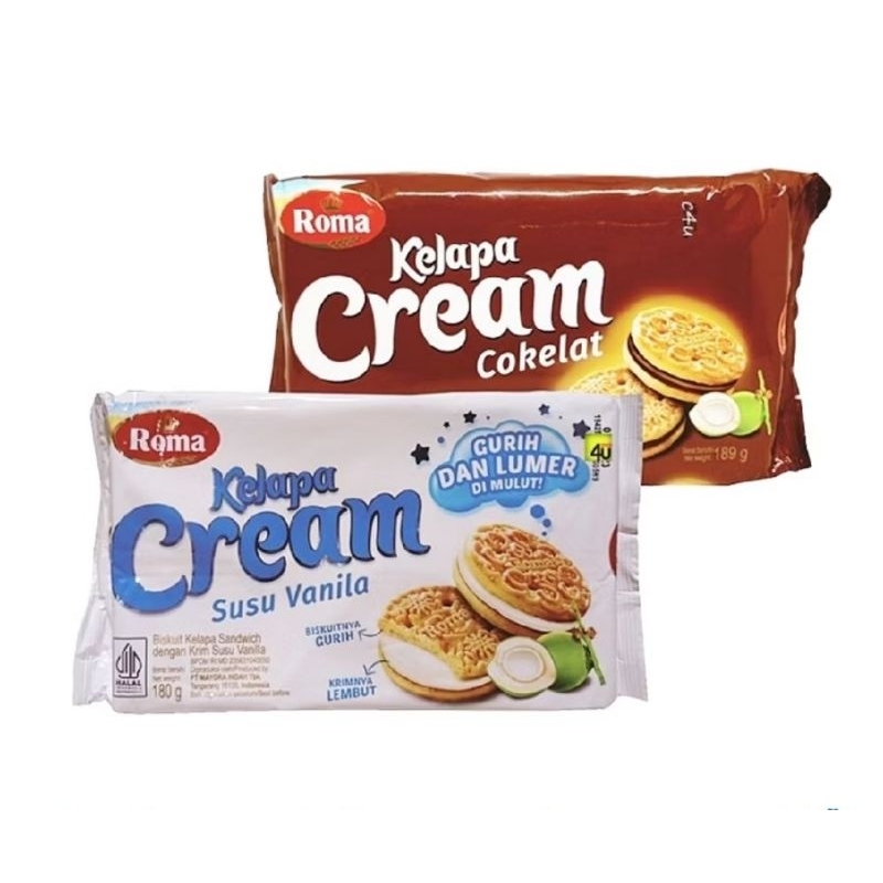 

Roma Cream Kelapa Susu Vanilla/Cokelat 180g