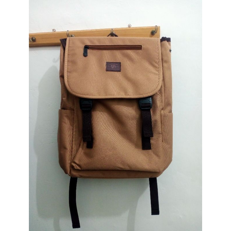 Ransel GH Bag Tas Sekolah Tas Laptop Warna Cream