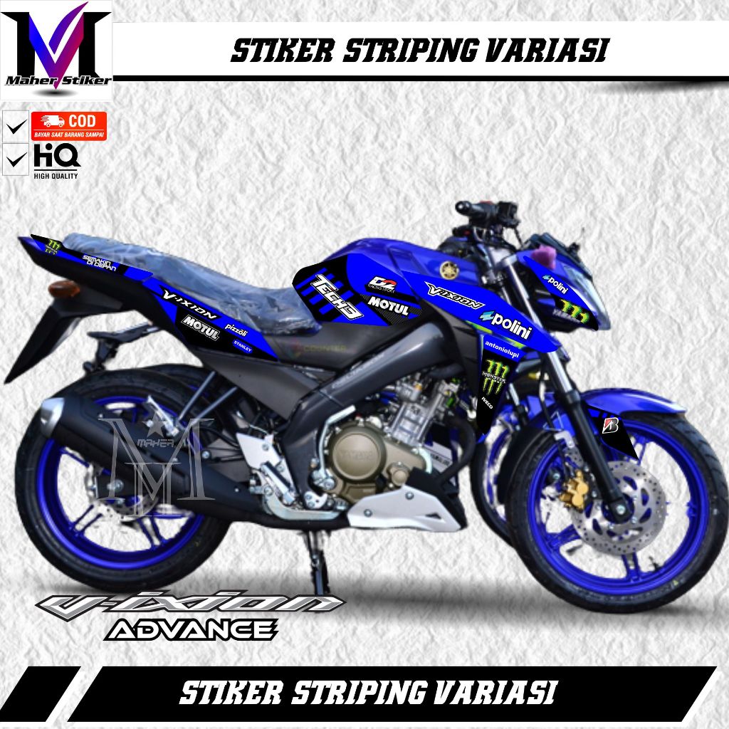 Stiker Striping Vixion Advance Variasi Tech 3
