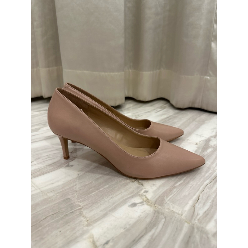 NINE WEST High Heels Nude Cream size 39 leather AUTHENTIC ORIGINAL 100%