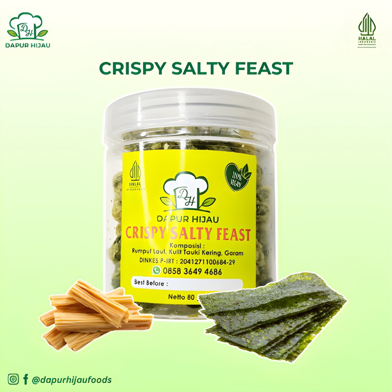 

Crispy Salty Feast 80gr // Ikan Asin Nabati // Vegan Vegetarian // HALAL // Tanpa Pengawet // Snack // Ikan Asin Vegan