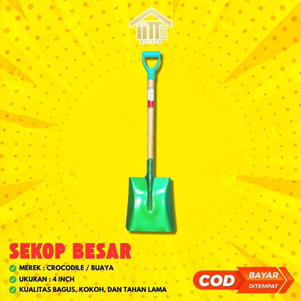 SEKOP SKOP PAPAK BESAR / SEKOP GAGANG KAYU CAP BUAYA