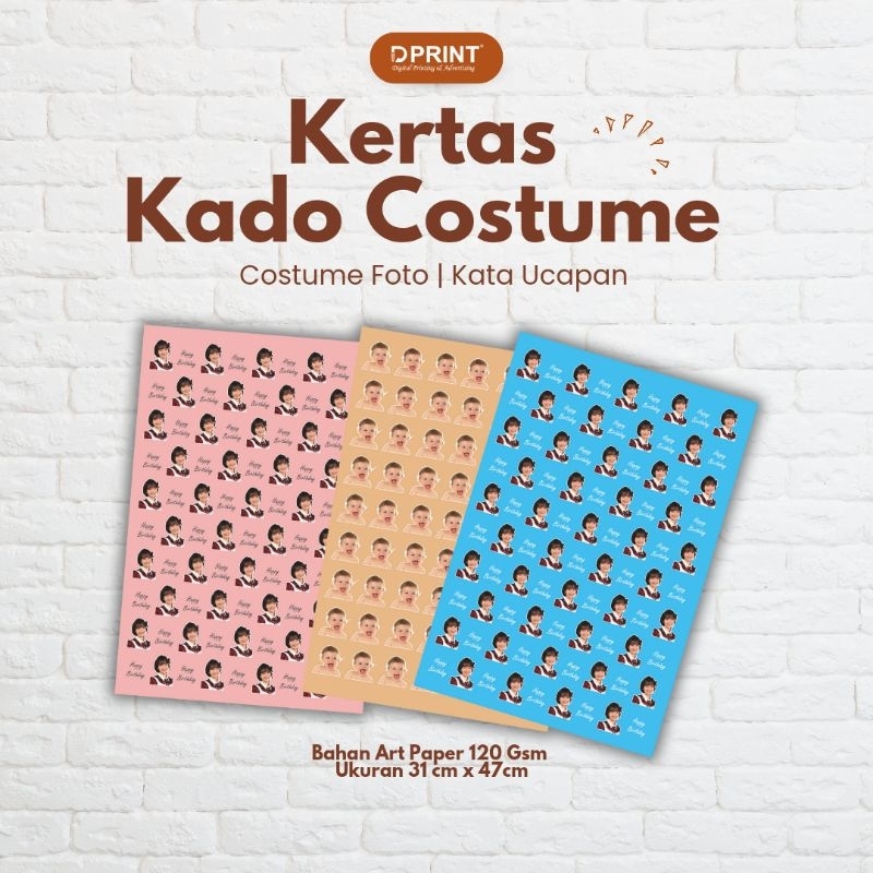 

Kertas Kado Costume foto / text ucapan