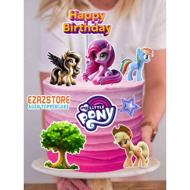 topper kuda pony, topper cake, hiasan kue ulang tahun topper karakter kuda pony