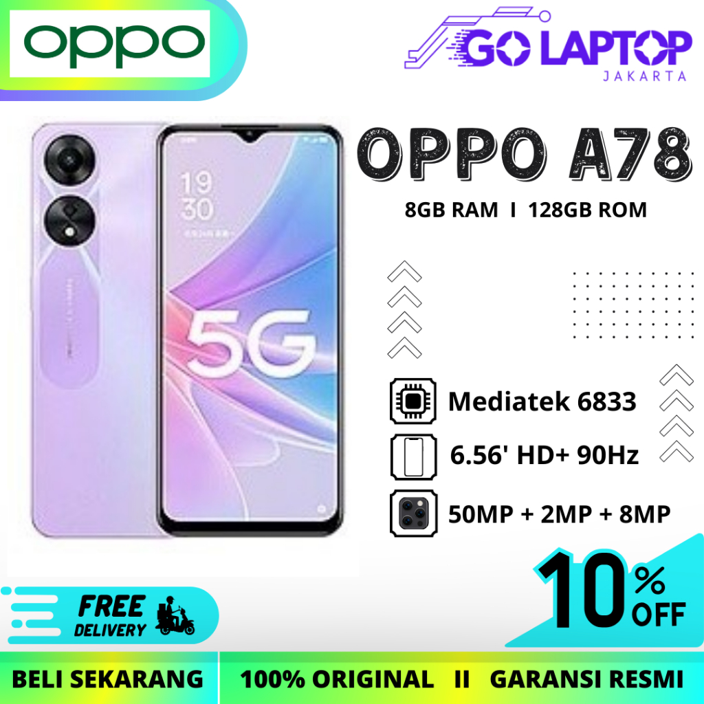 OPPO A78 5G [8GB 128GB] Garansi Resmi