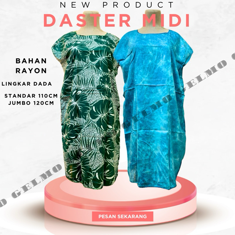 Daster baju midi L xl xxl motif selutut busui rayon dewasa remaja premium adem jumbo kancing murah k