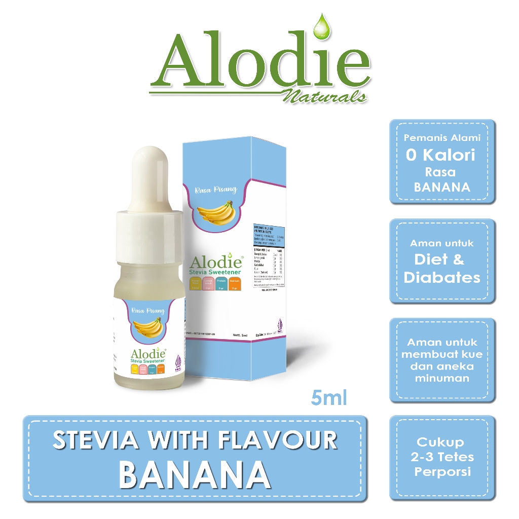 

Stevia Alodie Natural Sweetener Rasa Pisang - 20ml