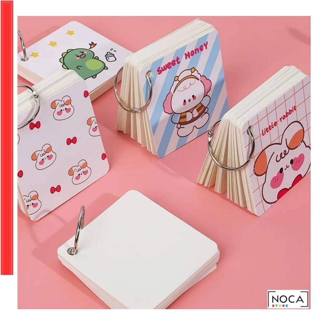 

NCS - Notebook Ring Kecil Isi 80 Lembar Buku Gantung Karakter Lucu Sticky Note Book Notepad Dengan Gantungan Mini DIY - 7cm 80L