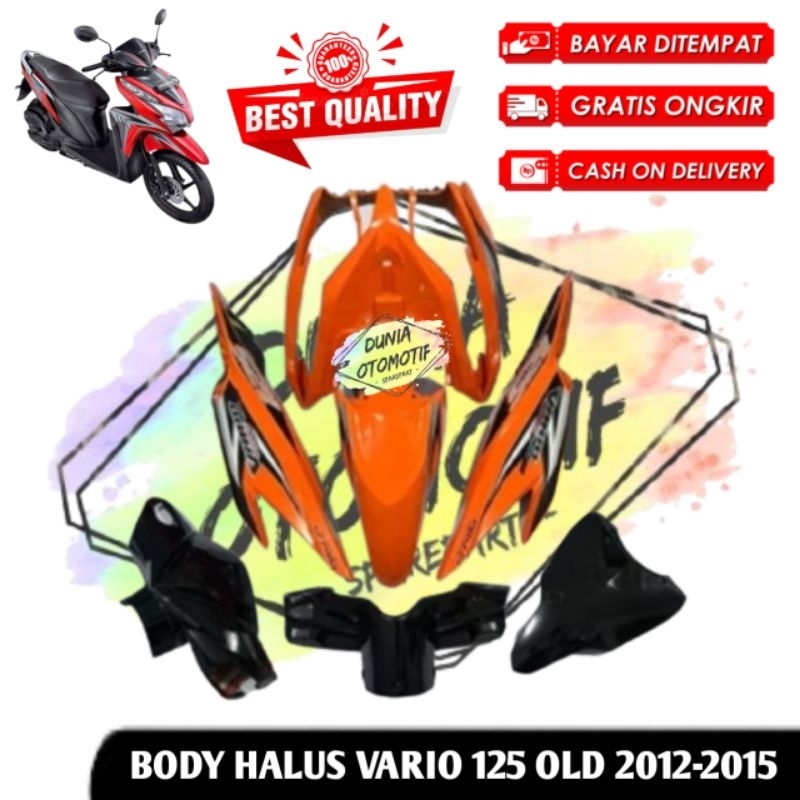 COVER FULL BODY HALUS VARIO 125 OLD TYPE KZR WARNA ORANGE / HONDA VARIO 125 KZR