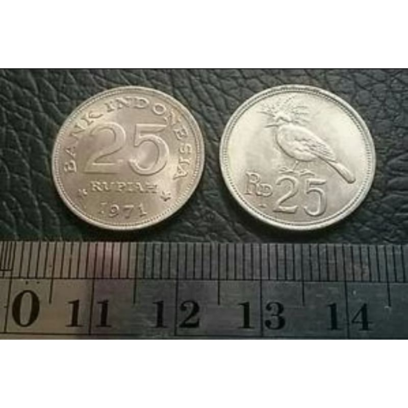 Uang Kuno Koin 25 Rupiah Burung Nikel Tahun 1971