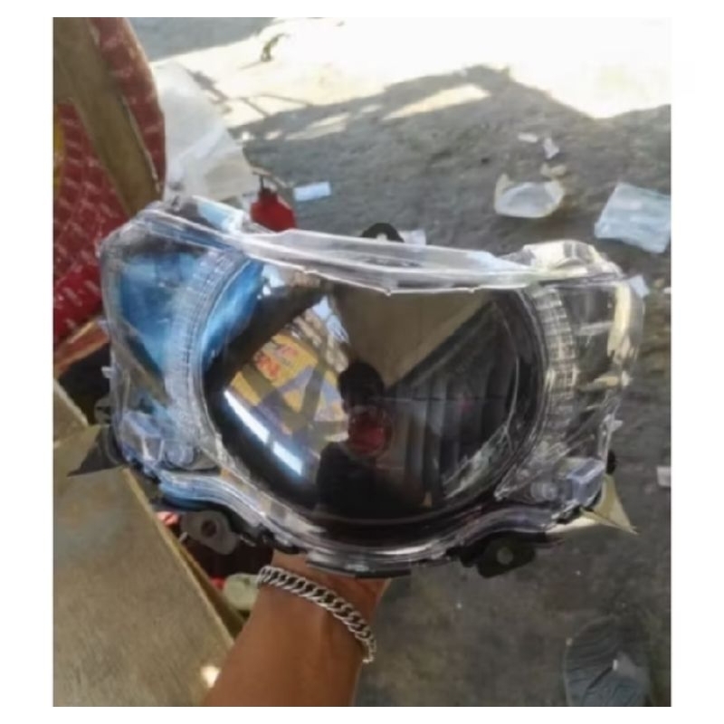 Kedok Reflektor Lampu Depan Mio Soul GT Custom Hitam Komplit