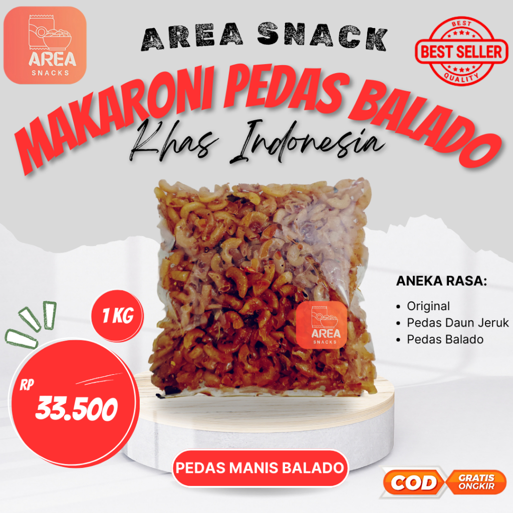 

CEMILAN MAKARONI RASA BALADO 1kg 1kilo PEDAS MANIS DAUN JERUK SUPER RENYAH GURIH 1 kg