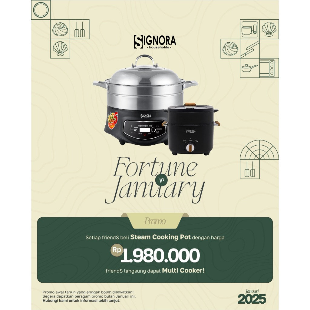 Signora Steam Cooking Pot Steamer Cooker kukusan listrik