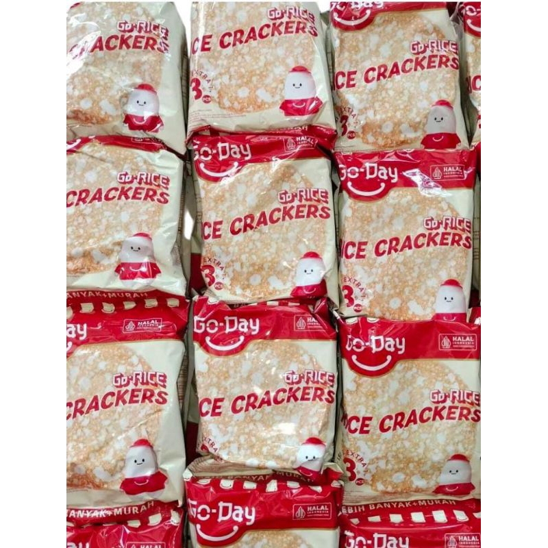 

Go-riceRice crackers 16.5gr 1 bungkus isi 3 keping 1 renteng isi 10 bungkus