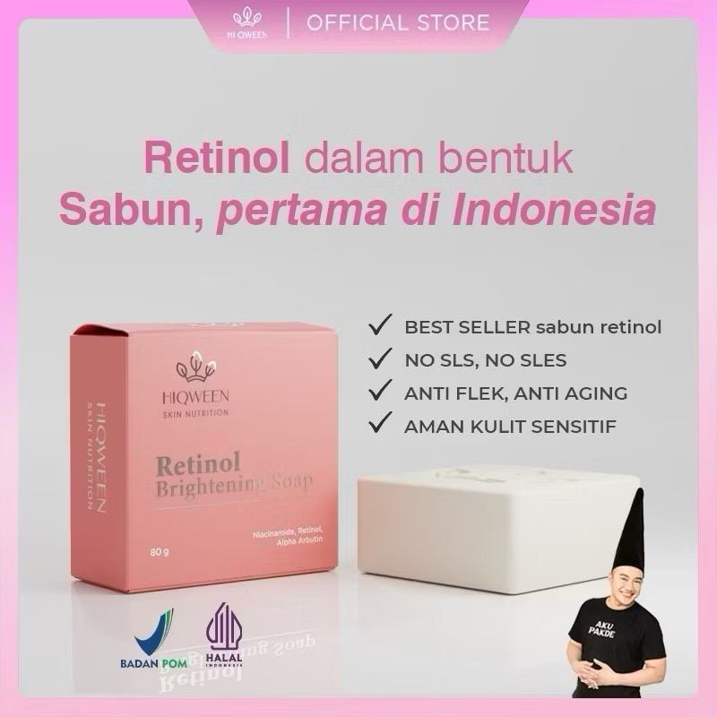 Hiqween Retinol Soap Brightening Sabun Retinol Hiqween